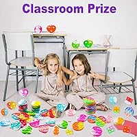 Vista 6 de 114 piezas de llavero Pop Fidget It Mini Fidget Toys Bulk Party Favores para niños de 4-8, 8-12 años, juguetes a granel para niños pequeños premios