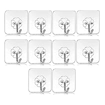 RAXON™ Self Adhesive Wall Hooks, Heavy Duty Sticky Hooks for Hanging 10KG (Max), Waterproof Transparent Adhesive Hooks