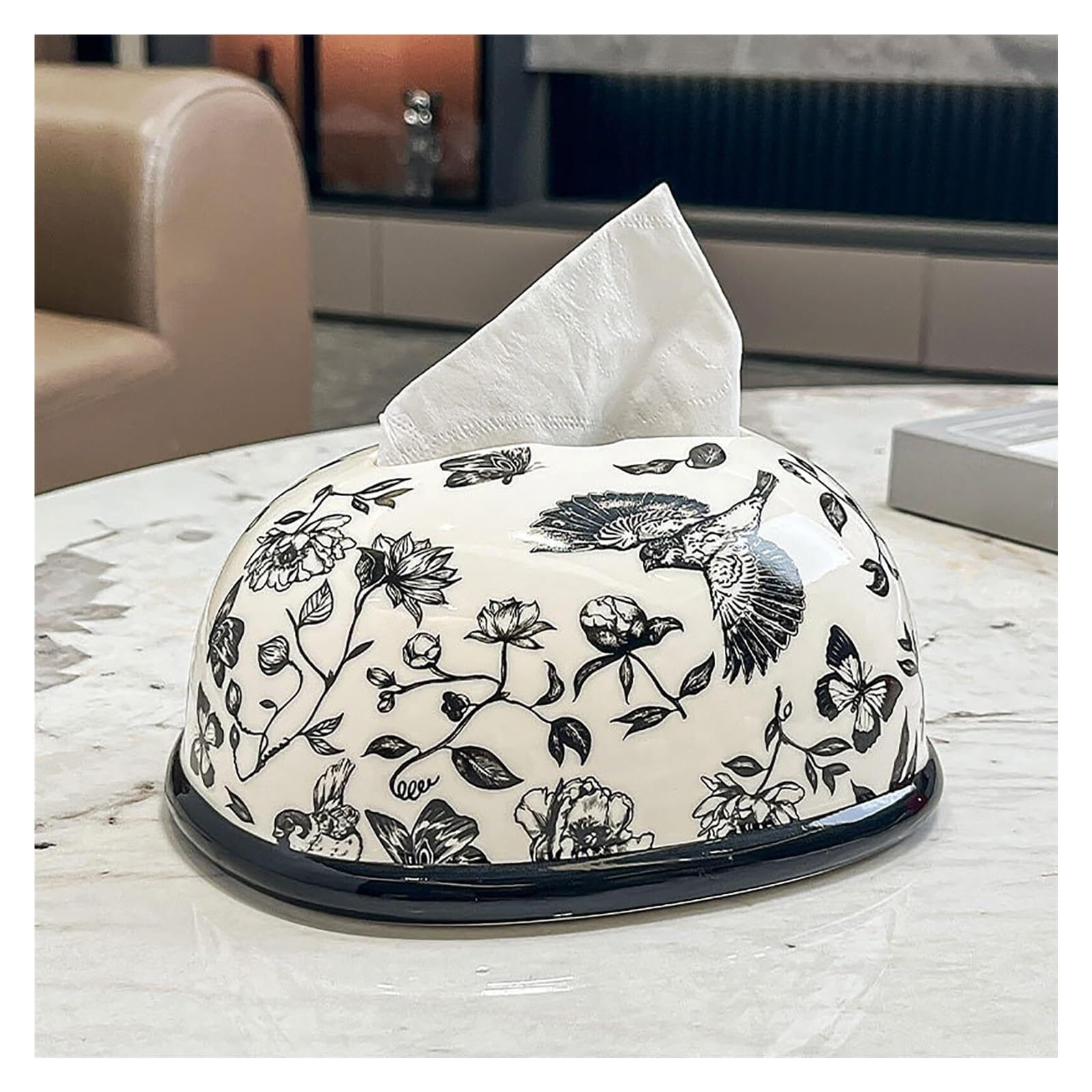 Porta fazzoletti Supporto in ceramica con coperchio for scatola di fazzoletti decorativo adatto for la cucina da tavolo dell'home office Divertenti decorazioni per il bagno