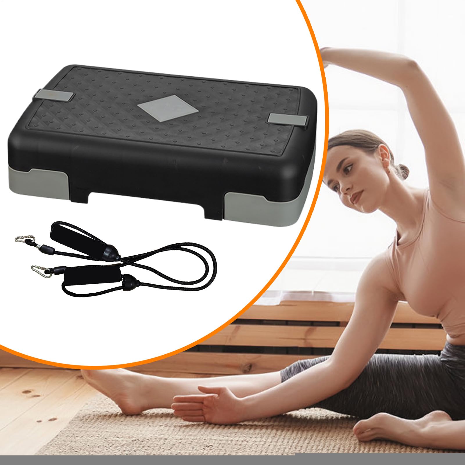 Step treningowy fitness Stepper treningowy z taśmami oporowymi