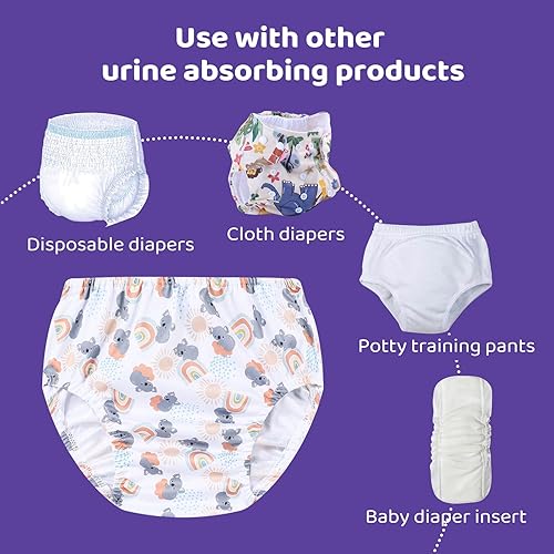 Miniatura 4 de SMULPOOTI 8 paquetes de ropa interior de entrenamiento de plástico reutilizable para niñas y funda impermeable para pañales para pantalones de goma