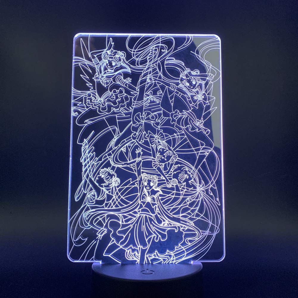 Creative Night Light Baby Toy 3D Light 7 Color Remote Control Home Decoration Light Gift - Cartoon Anime Character