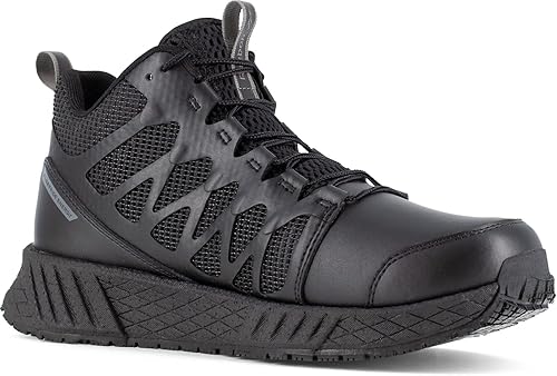 Reebok Work Floatride Energy Tactical, para hombre, negro, estilo atlético medio-alto, puntera compuesta, EH, zapatos de trabajo antideslizantes