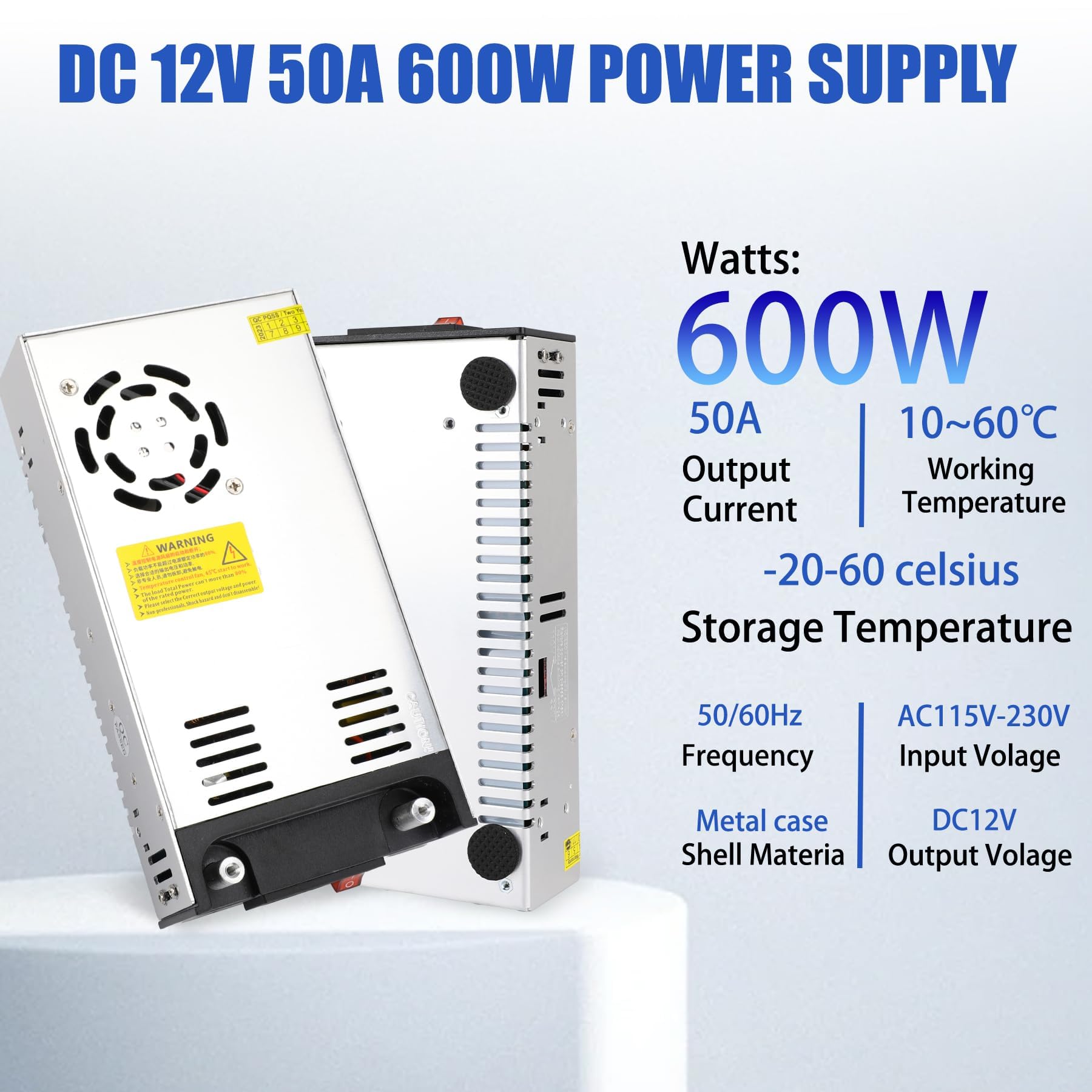 Alimentation 12V 50A 600W - Convertisseur AC/DC Pour LED, Caméras, Moteurs & Appareils 12V