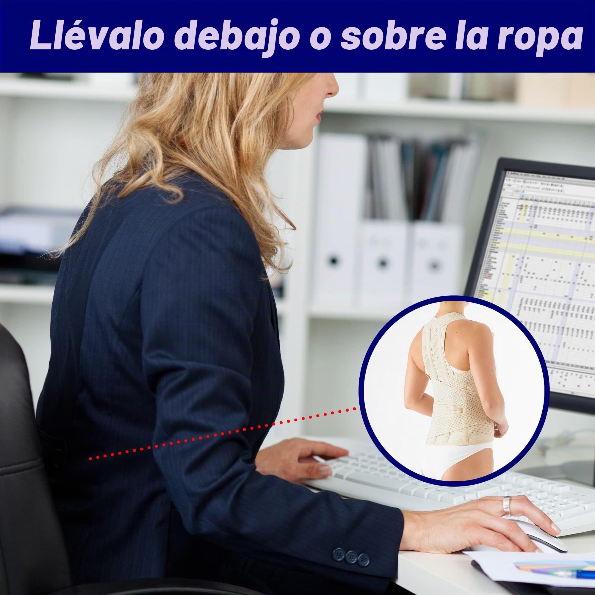 Neo-G - Faja dorsolumbar de calidad médica, para sujeción de parte inferior/media/superior.