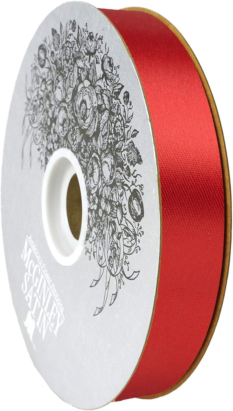 McGinley Mills 2.5" W Acetate Satin Ribbon, Red, 50 Yard Spool