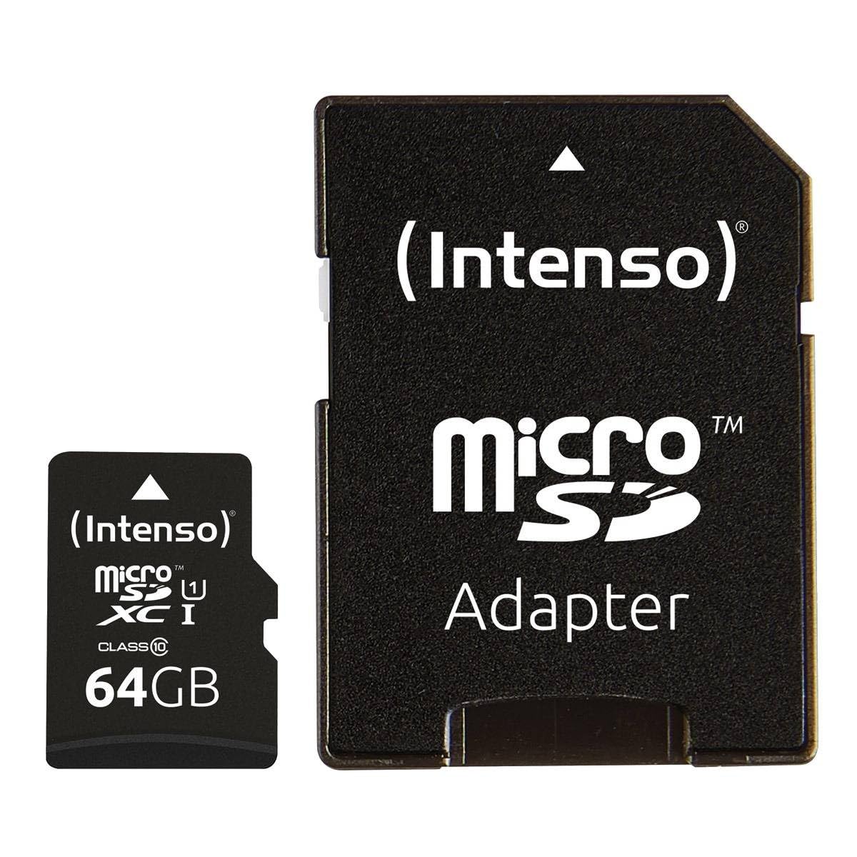 Intenso Premium microSDXC Lot de 3 Cartes mémoire 64 Go Classe 10 UHS-I avec Adaptateur SD Noir Amazon.de Ordinateur et Accessoires