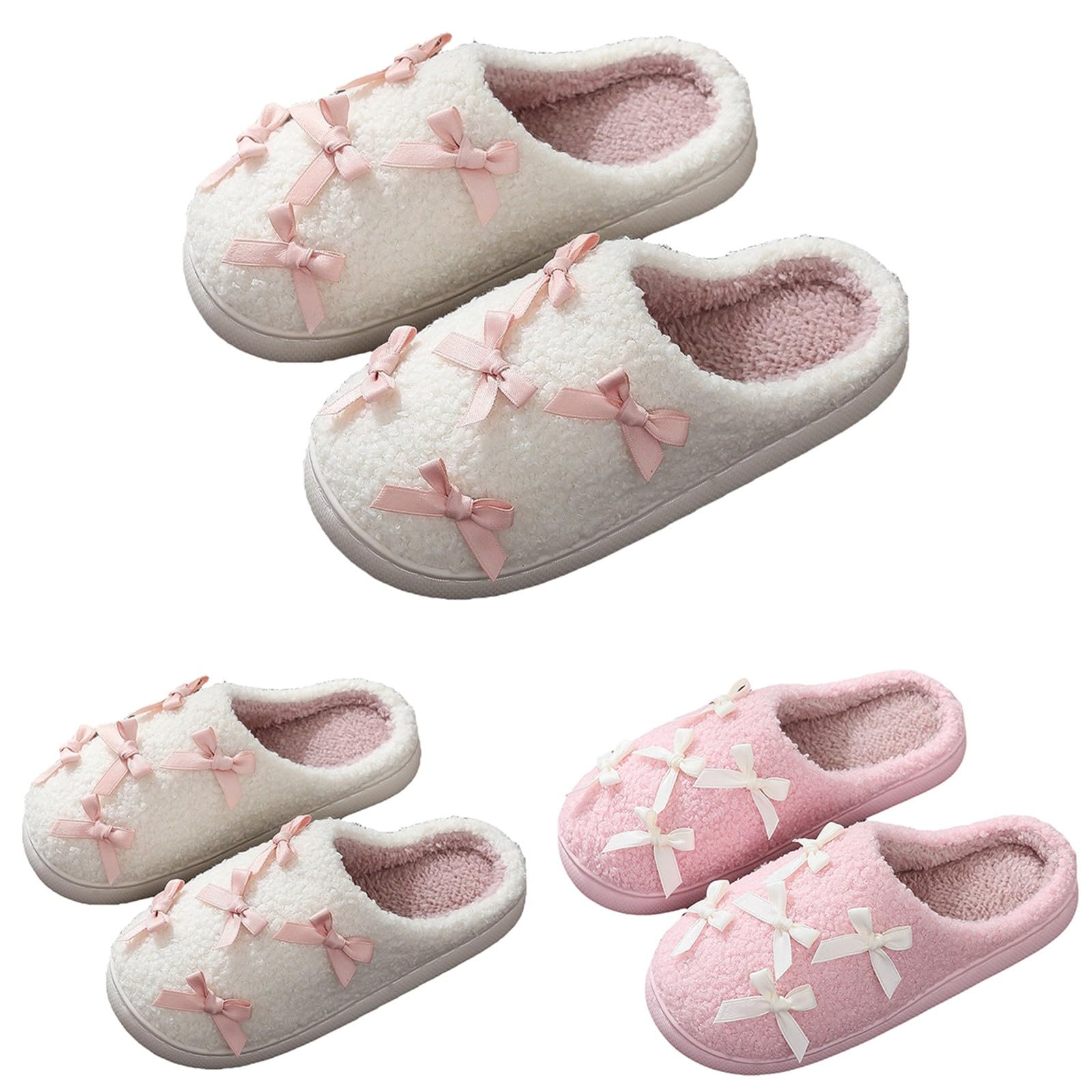 Zapatillas de estar por casa de invierno para mujer, de felpa, suaves, cálidas, para invierno, antideslizantes, ligeras, suaves, para hombre y mujer