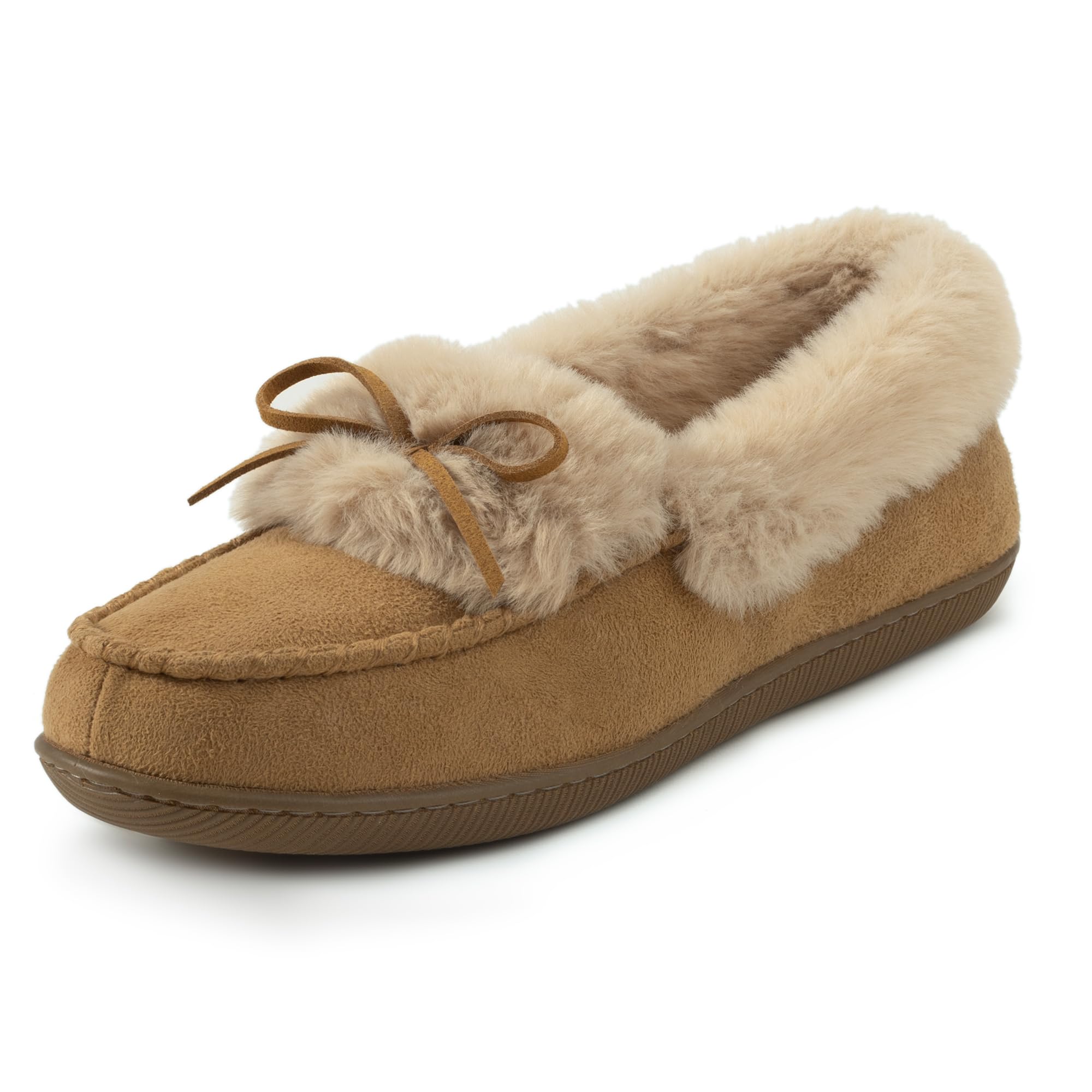 RockDove Womens Faux Fur Lined Micro Suede Moccasin Slipper