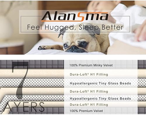 Miniatura 7 de Manta con peso reversible para todas las estaciones, abrigada y fresca, tela minky de terciopelo de lujo, para disfrutar dormir en cualquier lugar