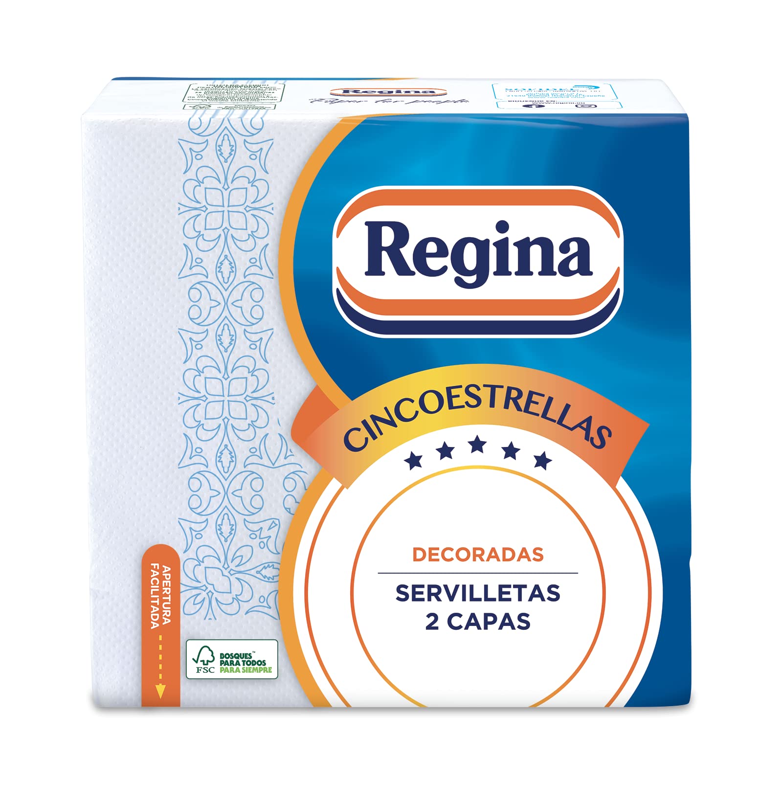 Regina Tovagliolo a cinque stelle | Confezione da 18 pezzi x 46 tovaglioli, 2 strati di cellulosa | Micro perforazione del tovagliolo | Grande spessore | Carta certificata FSC al 100%