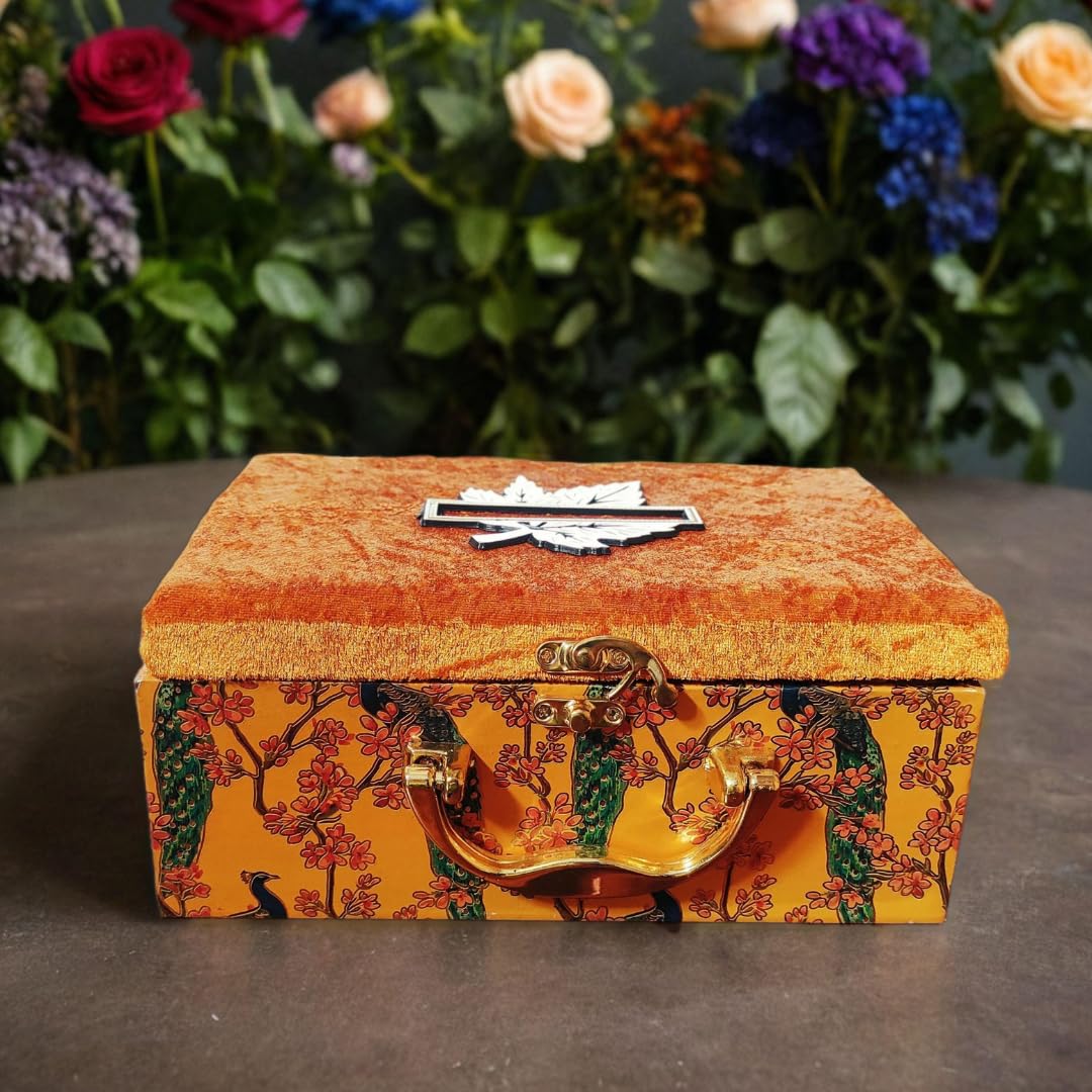 Bhumatha luxury Velvet Decorative Peacock Designed 2 empty Jar Dry Fruit Box | Diwali | Wedding| Christmas | Chocolate Boxes | Cookies Jars | Dry fruits Gifting Pack of 1 Box with 2 Jars Inside (B0D4B6RH5T) Amazon Price History, Amazon Price Tracker