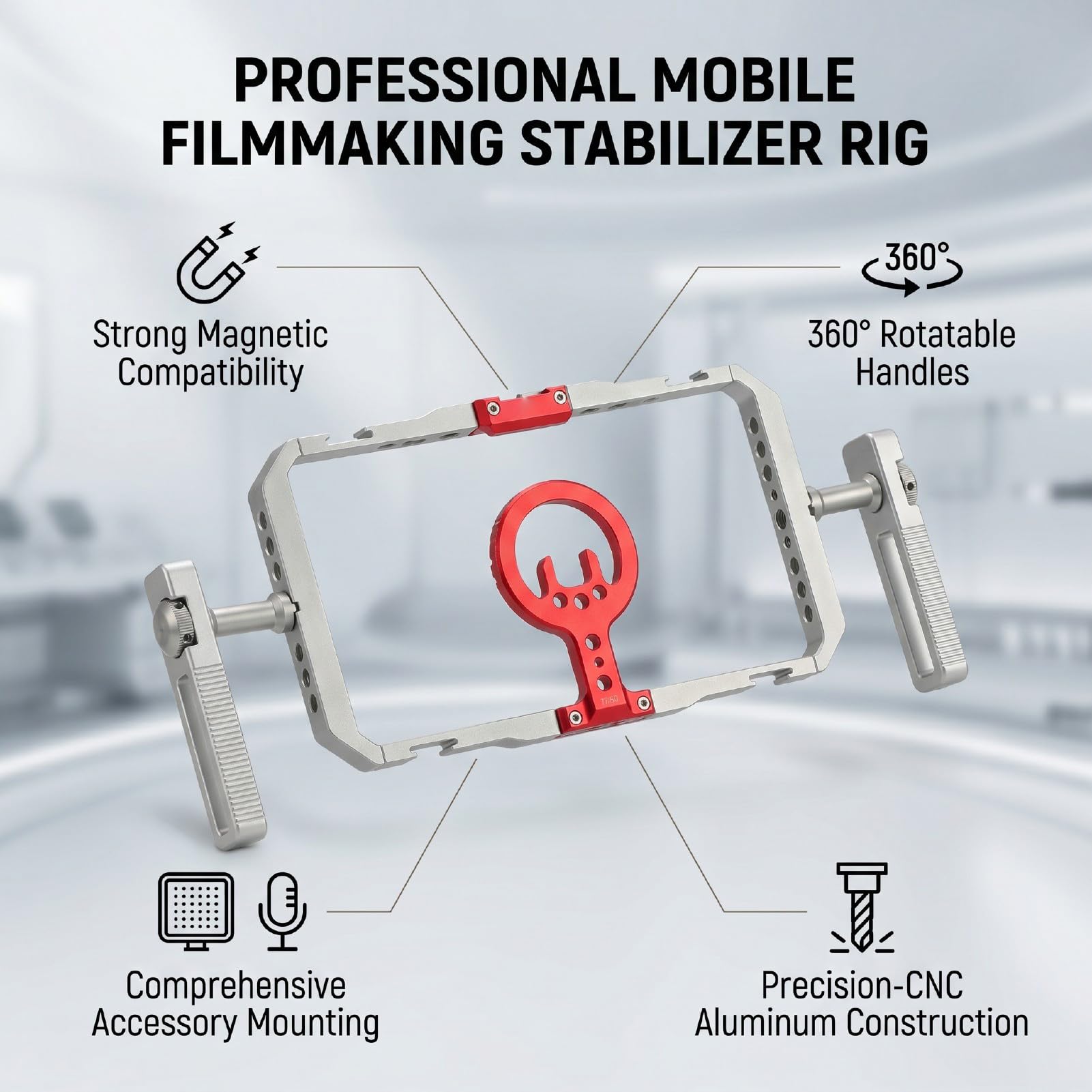 Estabilizador Magnético Ligero para Teléfono, Equipo Portátil para Vlogging Fluido, Ideal para Creadores de Contenido y Cineastas