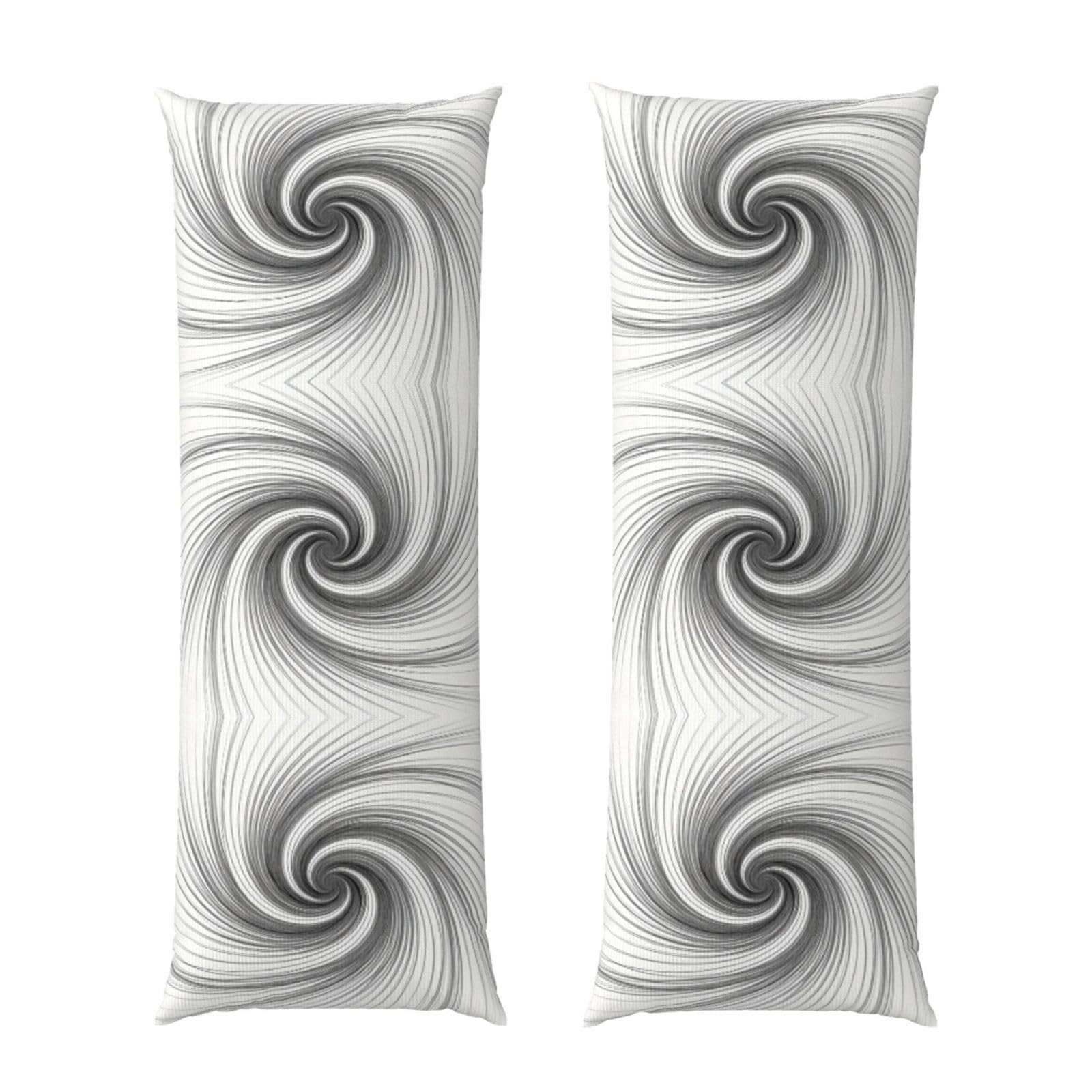 Spiral Line Art Body Pillowcase 20x60-Ultra Soft Plush Long Pillow Cover with Hidden Zip for Sleeping