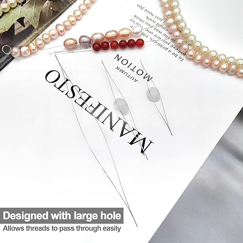 Miniatura 4 de BlingKingdom Agujas de cuentas de 5 tamaños, agujas de cuentas de semillas, agujas de cuentas de ojo grande con botella de aguja, aguja plegable