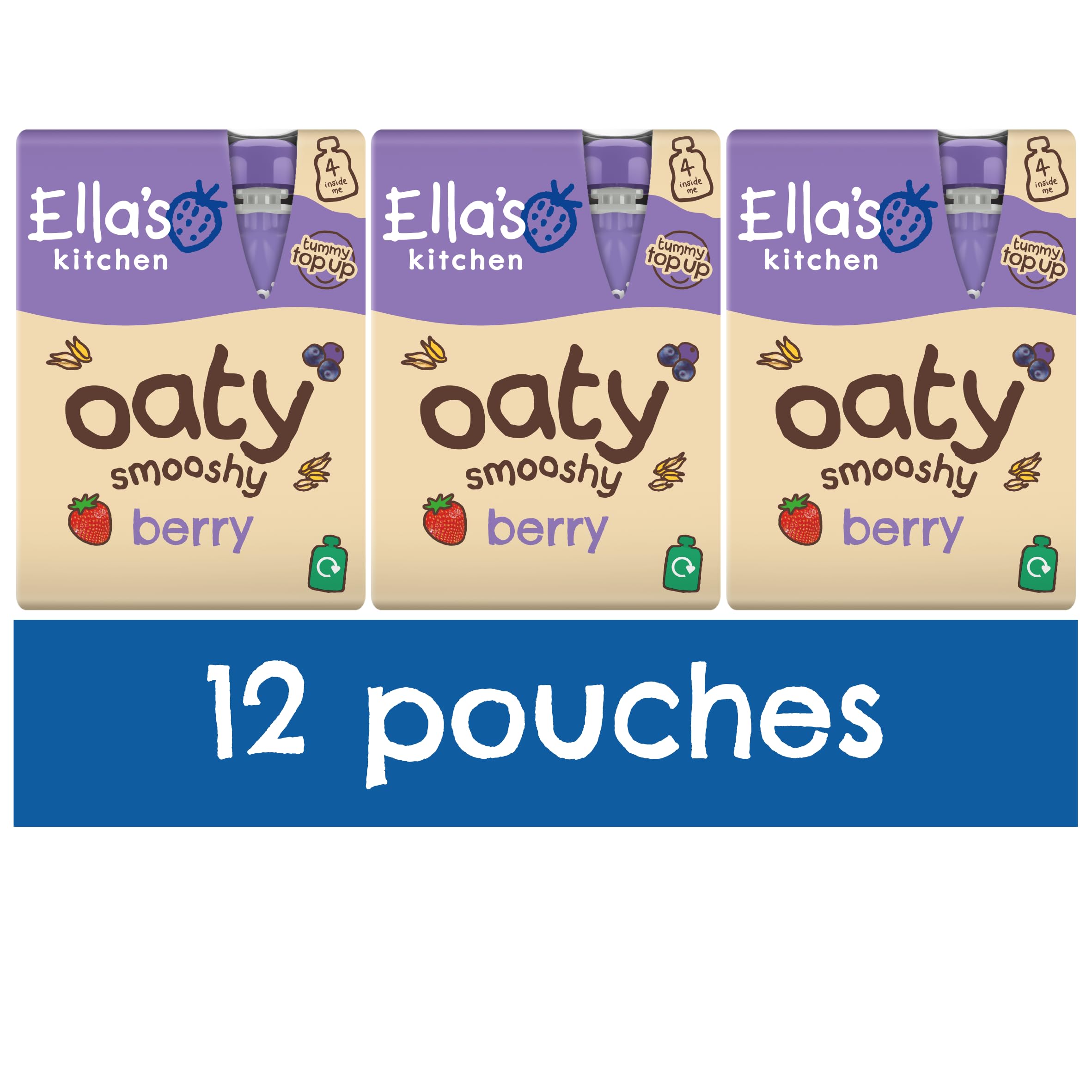 Ella's Kitchen Berry Oaty Smooshy 3 x (4 x 90g)