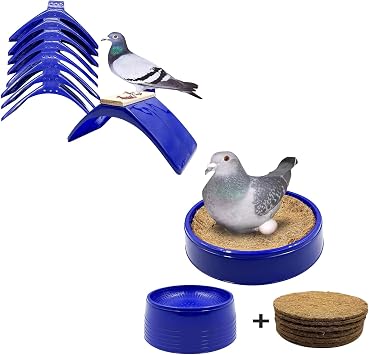 8PCS Lightweight Pigeons Perches,6PCS Pigeon Nest Bowl,6PCS Coconut Palm Mat for Racing Pigeons, Doves,Quails and Small Birds,Pet Cage Supplies