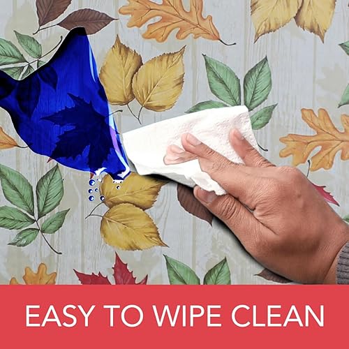 Miniatura 5 de Covers For The Home - Funda de mesa ajustable de vinilo con bordes elásticos de lujo, diseño de hojas, redondo, ovalado, oblongo, se adapta a mesas