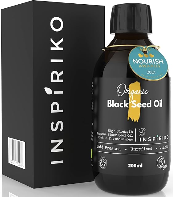 Black Seed Oil Organic Cold Pressed. 5X% Strength Award Winning, Pure Nigella Sativa Oil - Known as Kalonji Oil, Black Cumin Seed Oil & Blackseed Oil, 200 ml