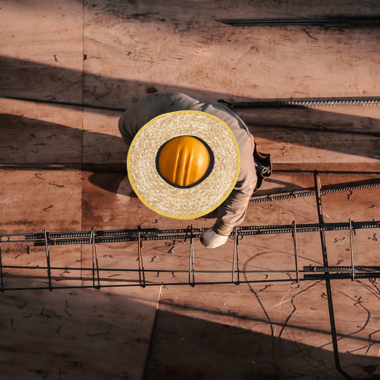 MUCKLILY Hard Hat Sun Shade Hat - Straw Sunshade Visor for Workers, Universal Fit, and Lightweight Construction, Ideal for Outdoor Safety