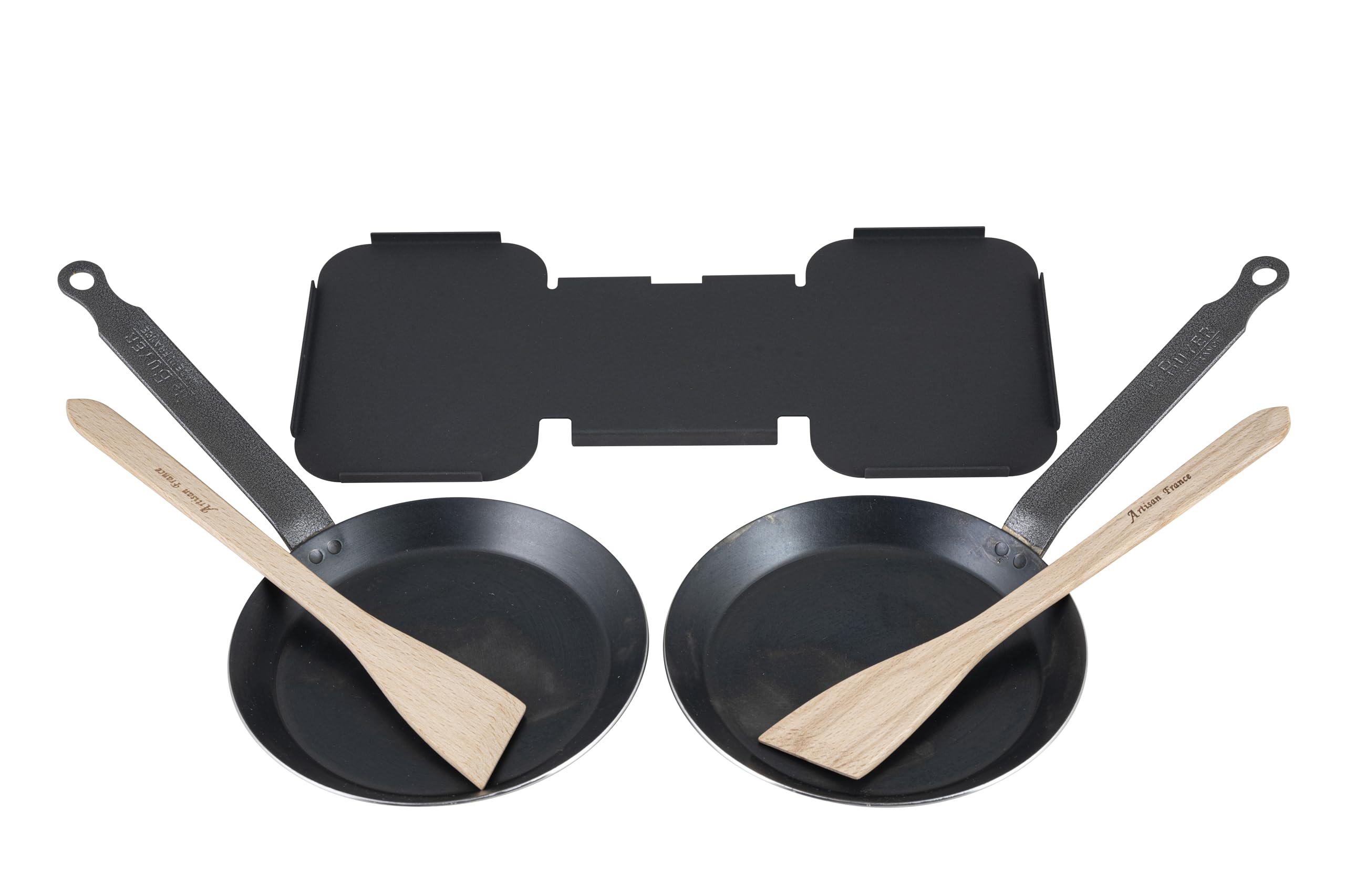 Louis Tellier - Kit Reblochonnade pour Appareil Alpage® – 2 Poêlons, 2 Spatules et Plateau Inox – Pour Raclette et Cuisson de 2 Reblochons
