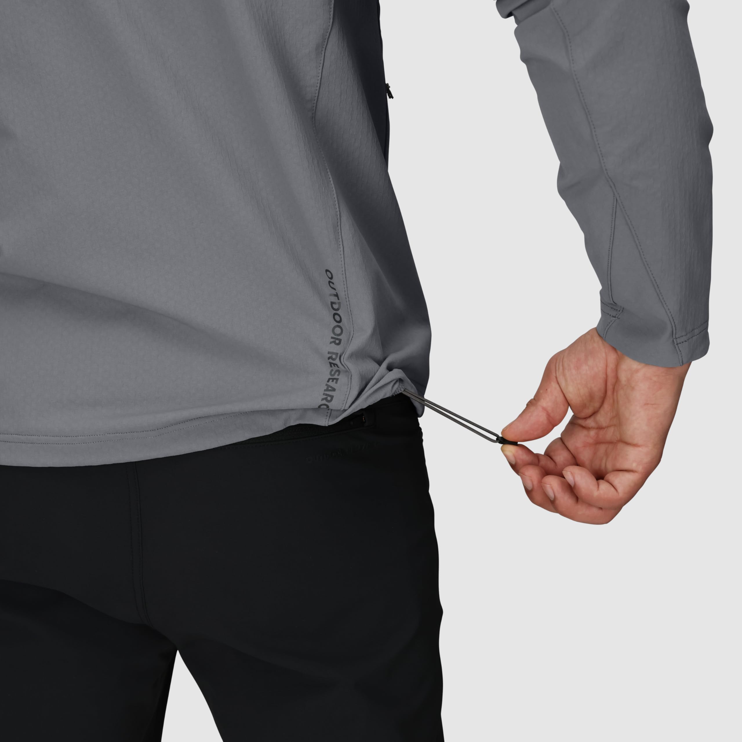 Outdoor Research Felpa con cappuccio Ultima Softshell da uomo, resistente al vento e all'acqua, resistente all'abrasione, tasche con cerniera, UPF 50+
