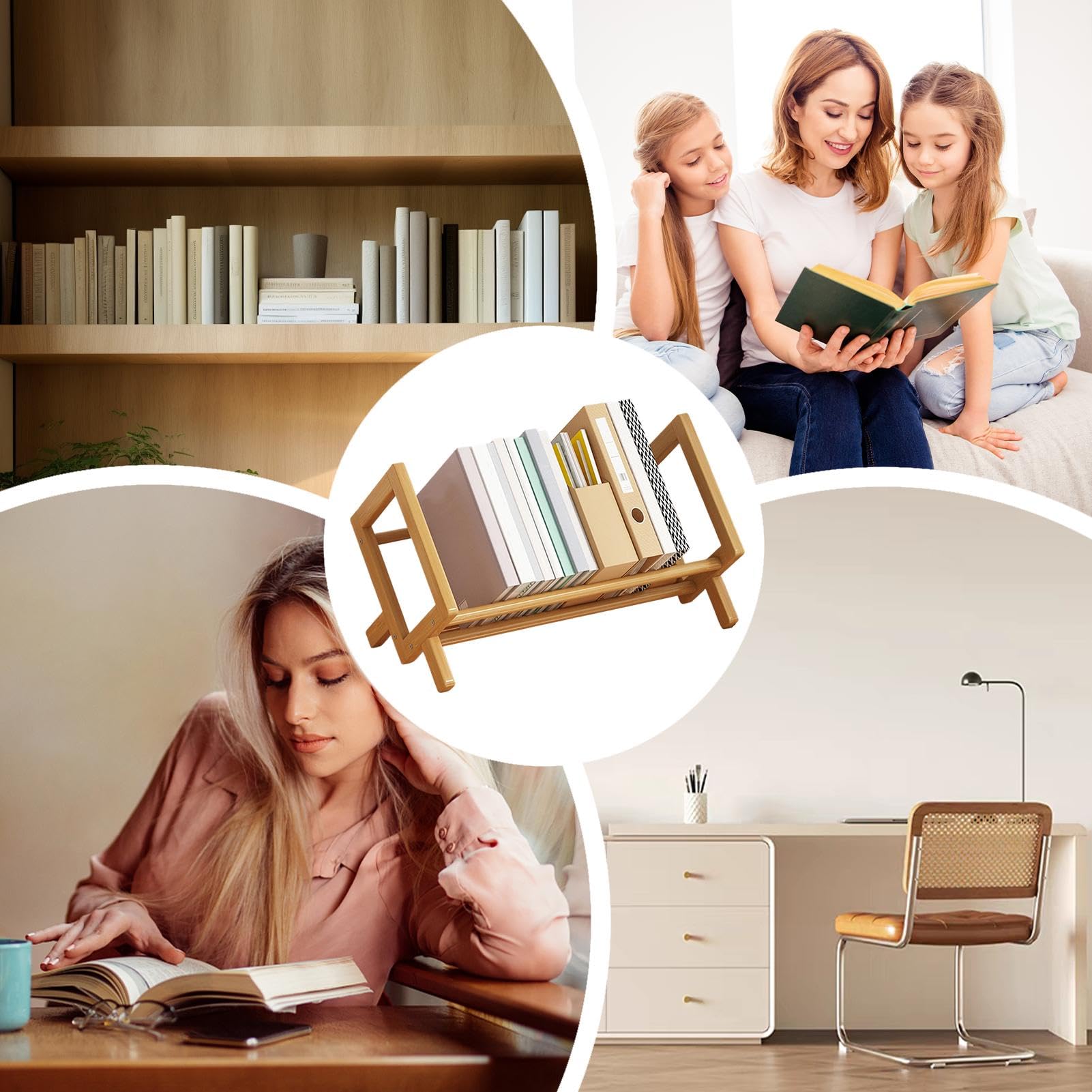 Generico Organizzatore da scaffale per scrivania - Scaffale per libreria da banco inclinabile | da scrivania e organizer da per forniture di libri, ufficio, casa, studio, moderno espositore