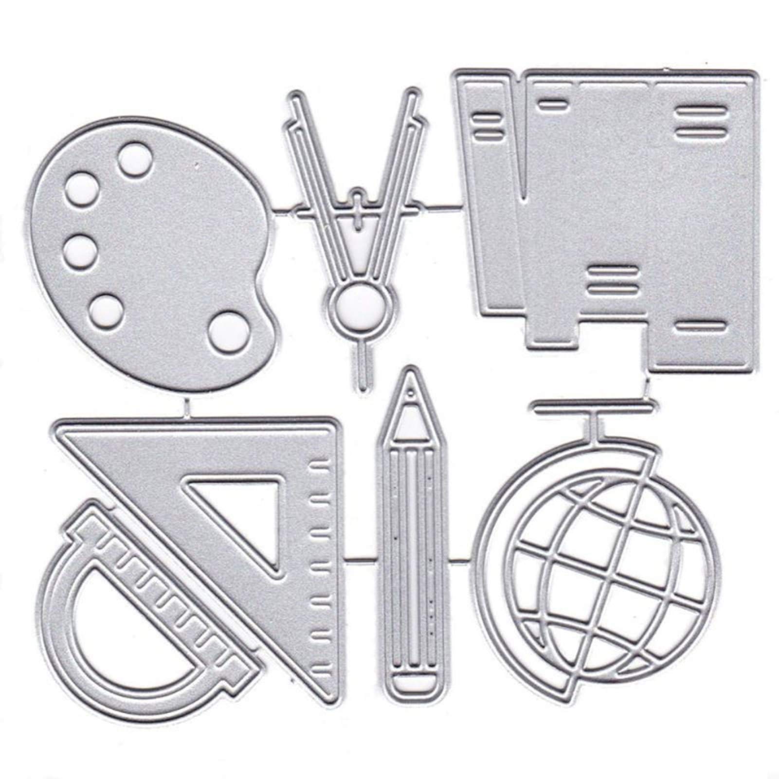 Fustelle per scrapbooking fai da te per la scuola, per il taglio, fai da te, scrapbooking, biglietti di carta, stencil - argento
