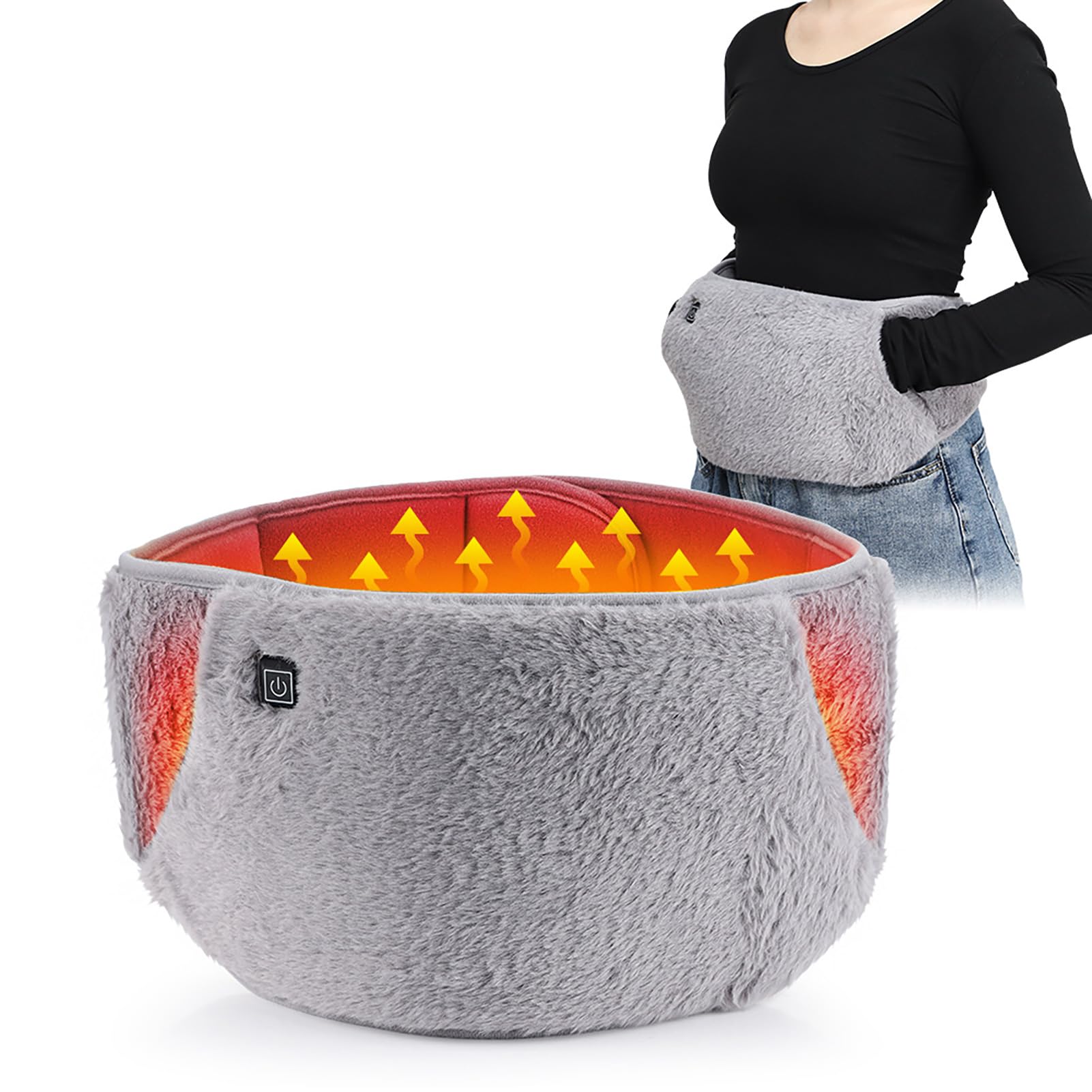 Cintura Termica Elettrica, Termoforo Riscaldante per Schiena e Reni con Design 2 in 1, Cuscinetto Riscaldante Senza Fili e Ricaricabile per Uomini e Donne, Ideale per Regali