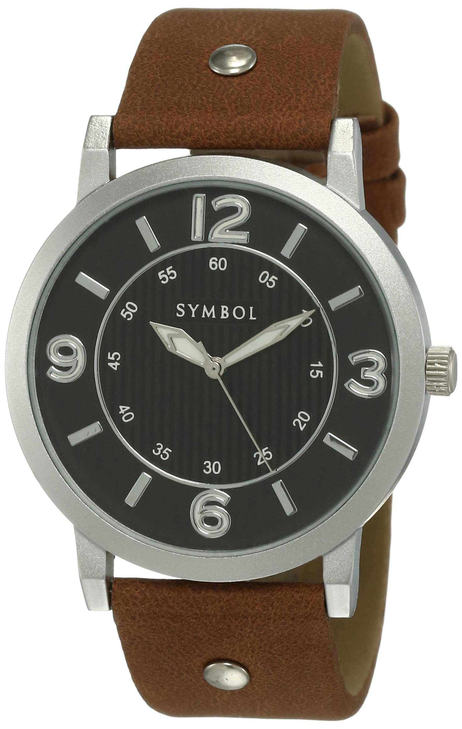 Amazon Brand - Symbol Men Synthetic Analog Black Dial Watch-Az-Syg3-C, Band Color-Brown (B08F7Y19KR) Amazon Price History, Amazon Price Tracker