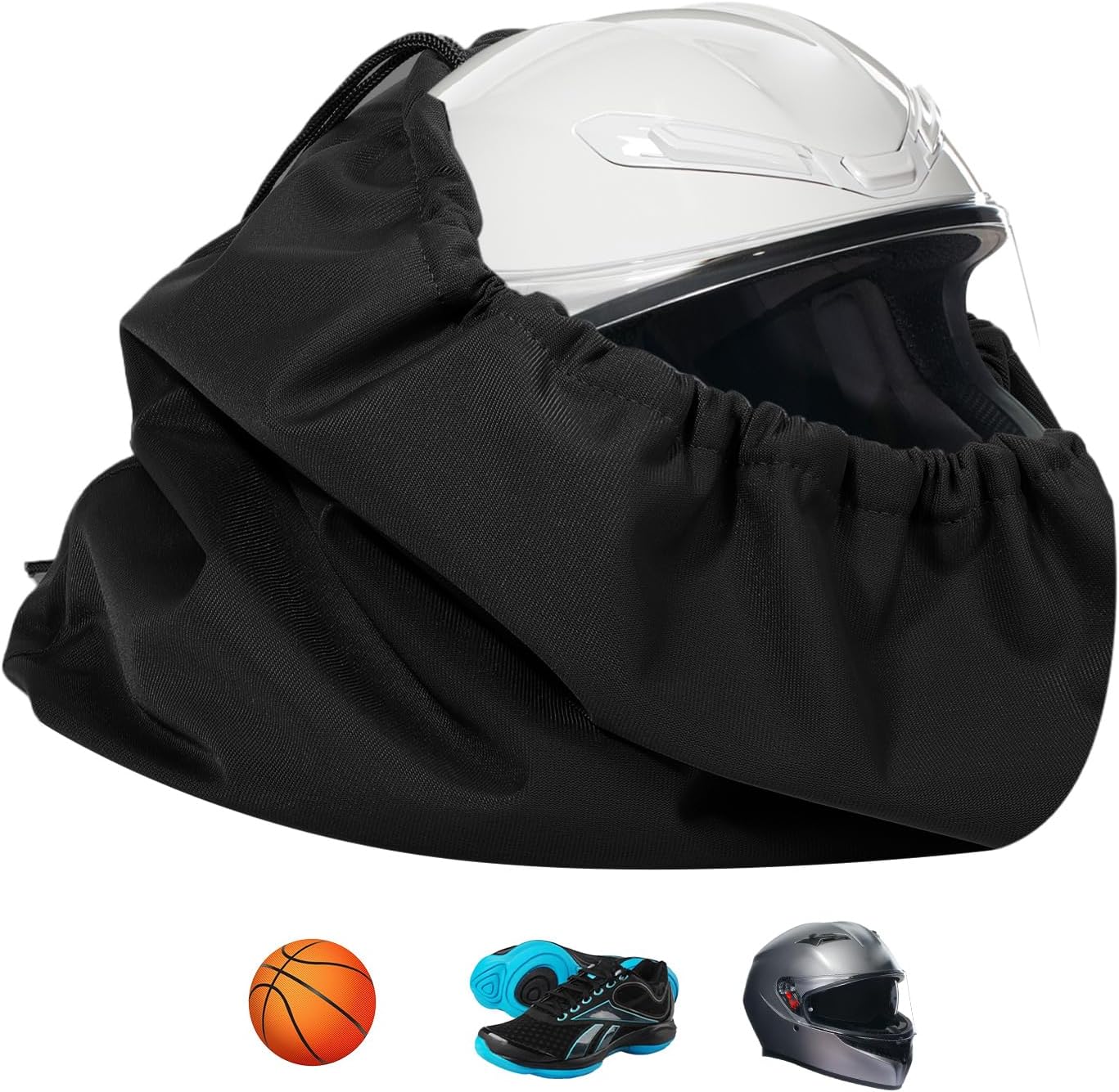 Motorcycle Helmet Bag with Drawstring Locking Large Capacity Storage Bags for Motorcycles Ski Riding Racing Bicycle, Universal Travel Lightweight Backpack for Ski, Bicycle