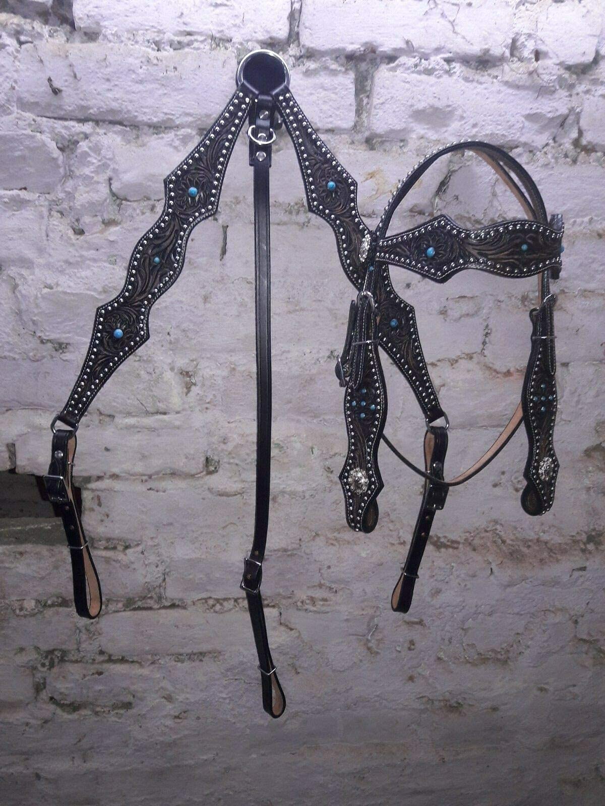 Equestrian Universe Western Barrel Racing Sella con Headsatll e Brestcollar