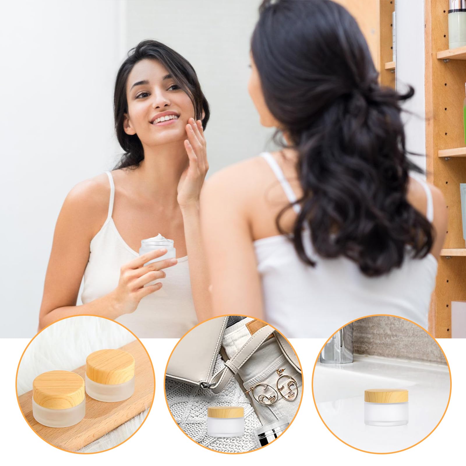 Contenant Cosmetique Vide, 12 Pièces Creme A Depolir Le Verre 30g, Pot Vide Cosmétiques, Pots Cosmétiques Vides Pour Cosmétiques Crèmes Poudre Lotion