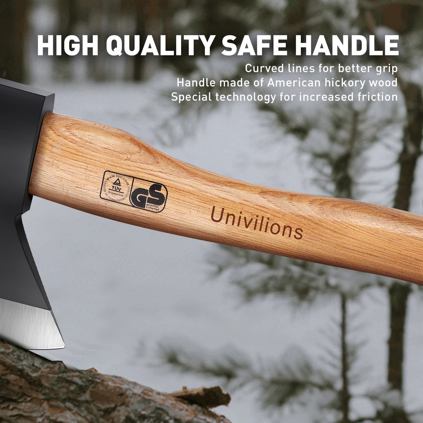 Spaltaxt Holz spalten Schwere Beil Universalaxt aus Manganstahl Survival Axt mit Holzgriff Outdoor Axt für Garten Wald Outdoor Aktivitäten