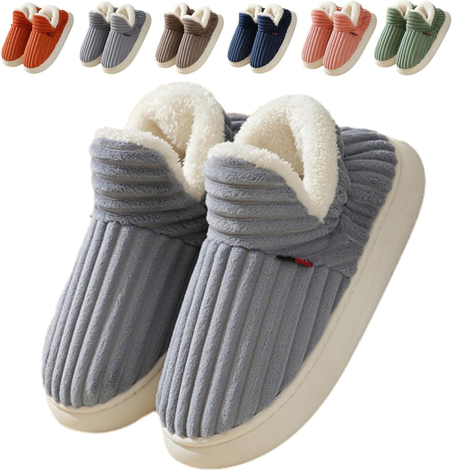 Chaussons Femme Hiver, Pantoufles Chaudes et Douillettes en Forme de Nuage, Antidérapantes pour Intérieur et Extérieur, Unisexe