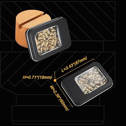 Miniatura 25 de Kadrick Kit surtido de 420 piezas de insertos roscados M3 M4 M5 para componentes de impresión 3D, tuercas moleteadas de latón métrico, inserción por