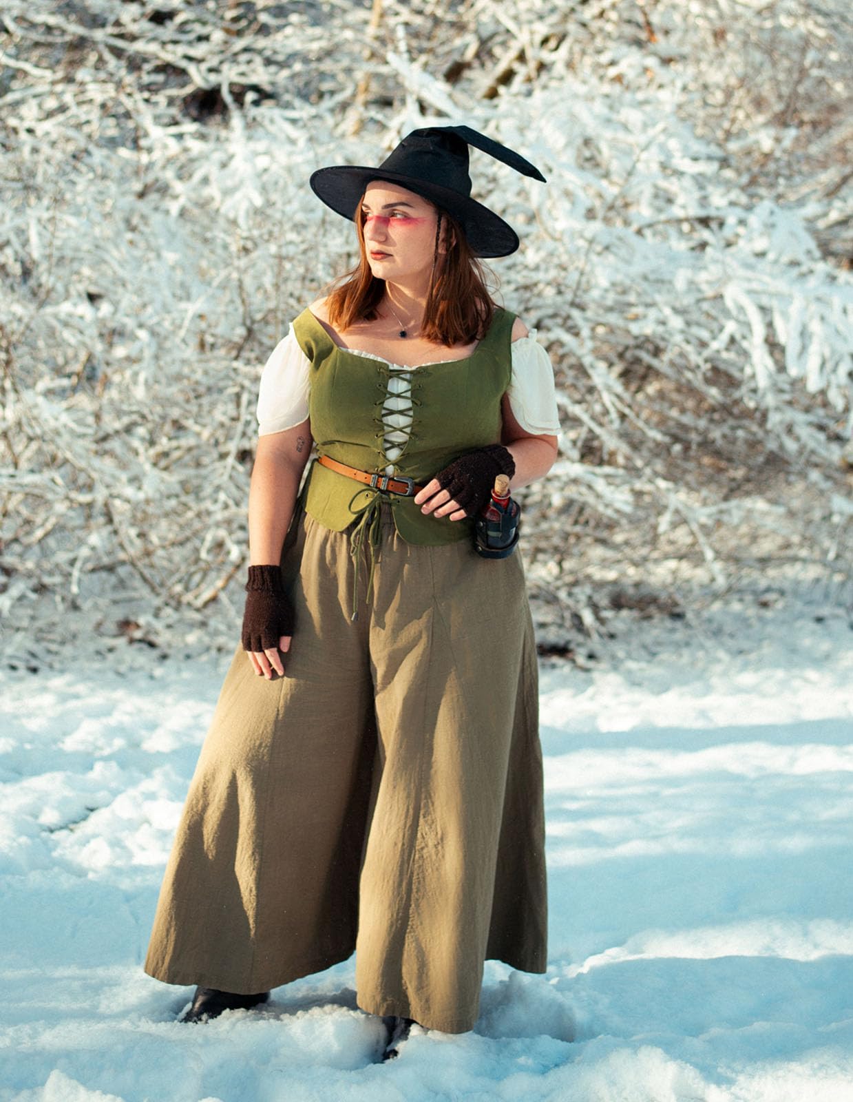SCARLET DARKNESS Gilet da donna pirata rinascimentale, costume cosplay contadino corpetto con lacci gilet
