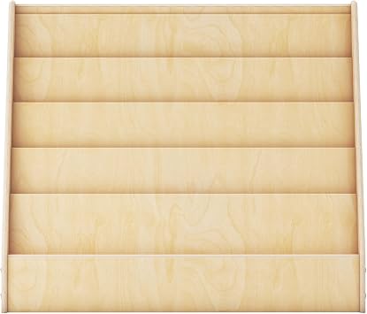 Guidecraft EdQ Book Display for Kids Room: Natural- Wooden Montessori Bookshelf for Homeschool Organization, 5-Tier Front Facing Kids Bookcase for Preschool, Playroom, Nursery and Classroom Furniture
