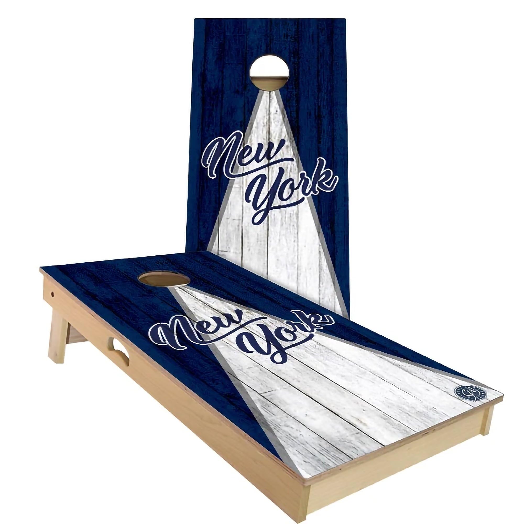 New York Triangle City Themed #2 Baseball Cornhole Board Set - Backyard (24