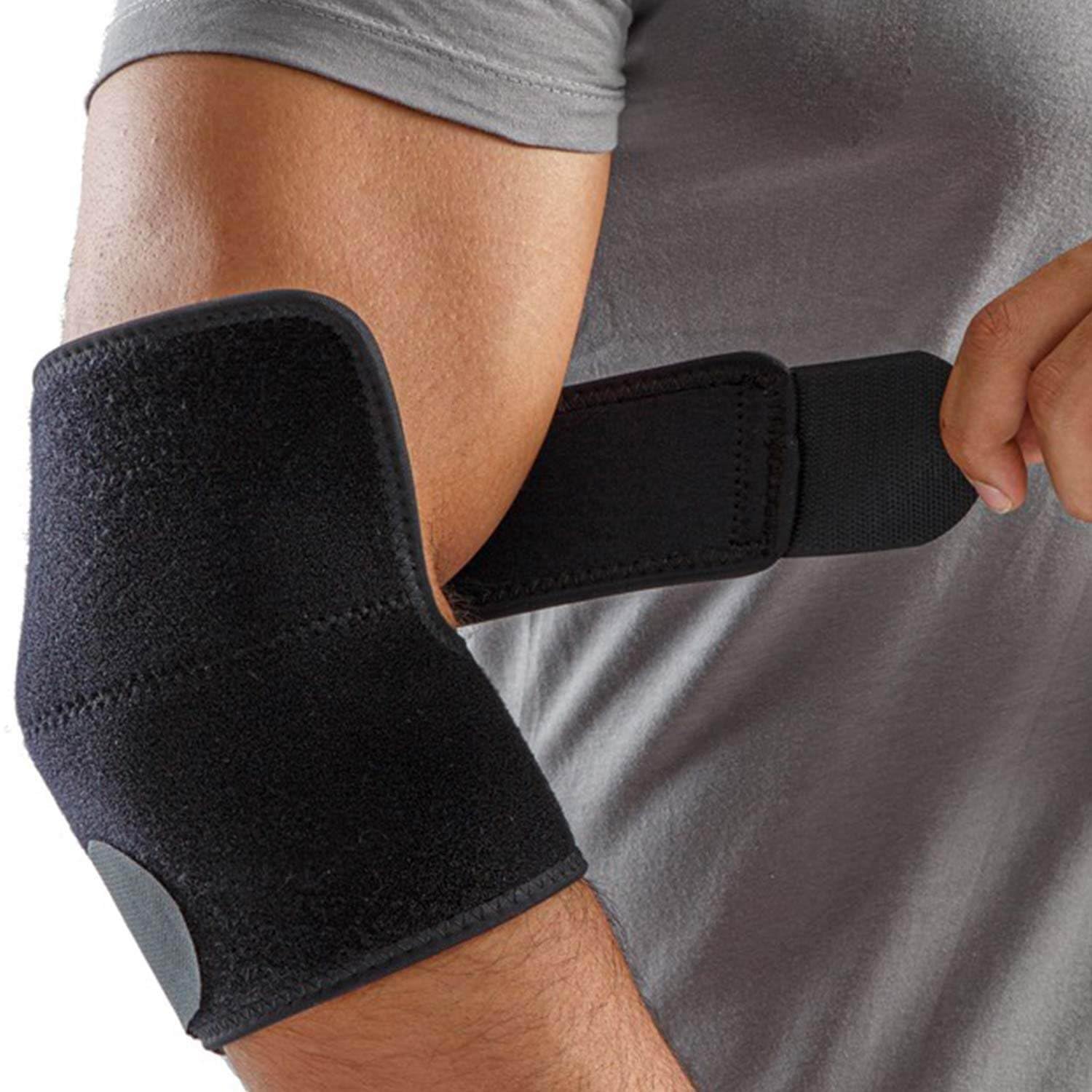MOVIBRACE Tennis Elbow Support Brace, Neoprene Compression Bandage, One Size Fits 9-13 inch