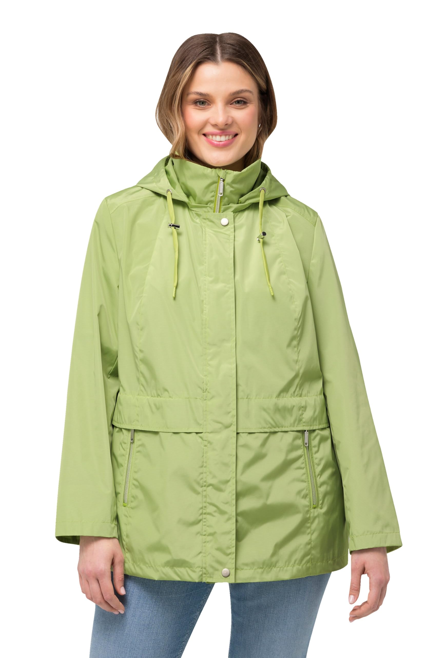 Ulla Popken Damen große Größen Übergrößen Plus Size HYPRAR Windbreaker-Jacke, wasserabweisend, Kapuze 825242