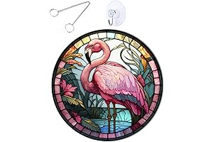 Flamingo Acrylic Stained Glass Suncatcher Window Hanging