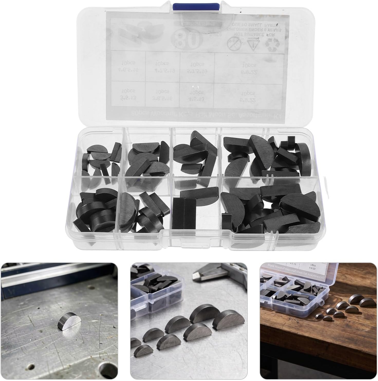 80pcs Steel Woodruff Key Assortment for Gear Shaft and Crankshaft