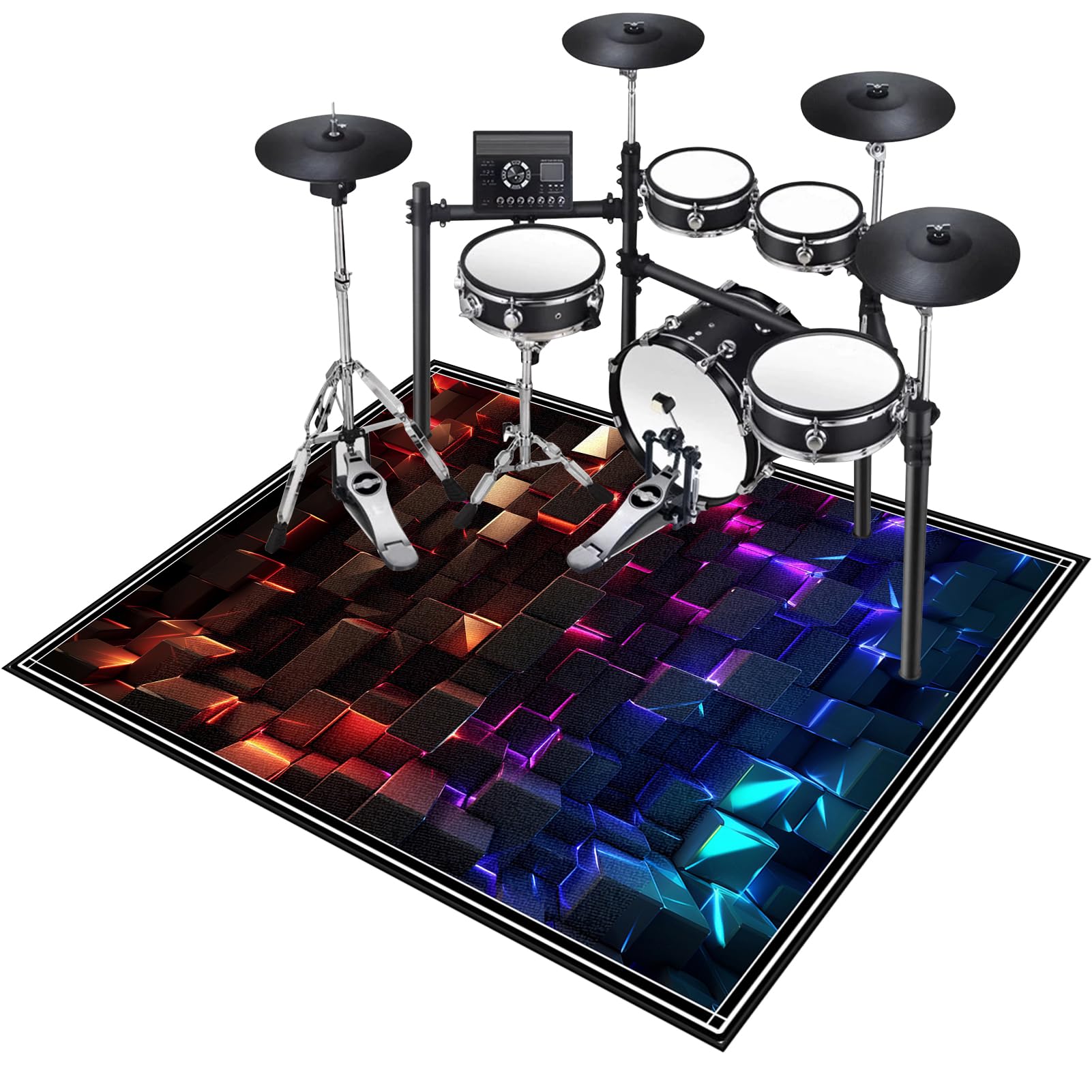 210 x 180 cm Tappeto Batteria Tappetino per Batteria Drum Tappeto Insonorizzato per Batterie Elettroniche Rullante Acustica Snare Drum Grancassa Coperta Antiscivolo Tappetino per Batteria Acustica