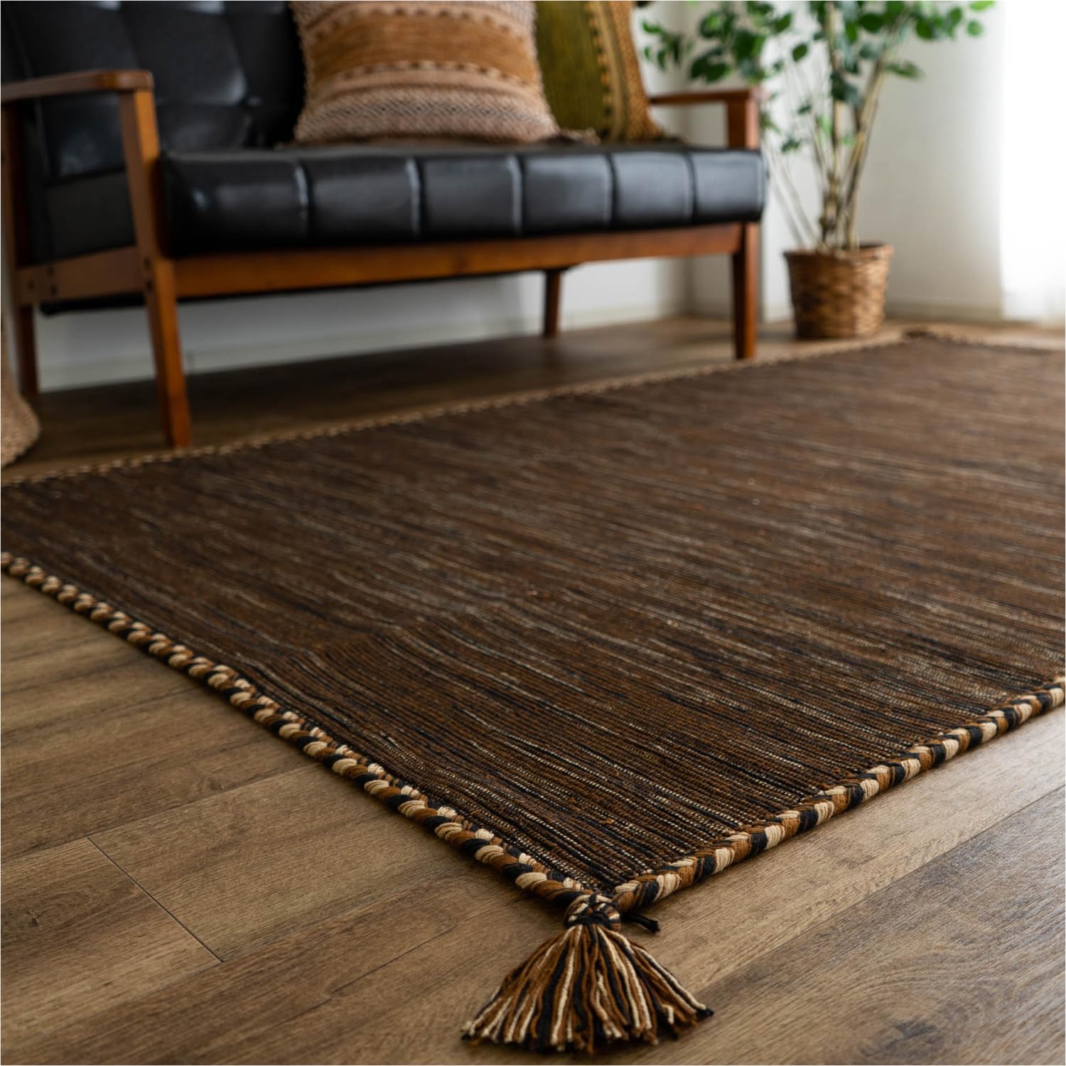 Amazon | サヤンサヤン 手織り キリム調 エスニック ラグマット キーマ