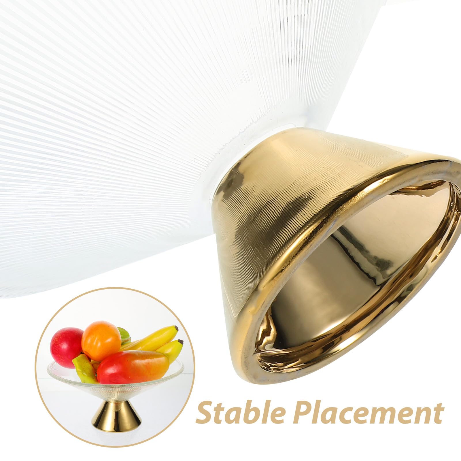 Elegante Sichere mit Kapazität Obstschale Glas Große und Handhabung Stilvoll Edles Design in Gold für und Partys
