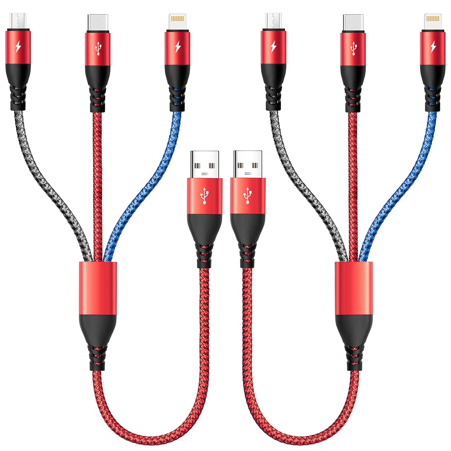 Multi Charging Cable 4.5A Multi Charger Cable Braided 3 in