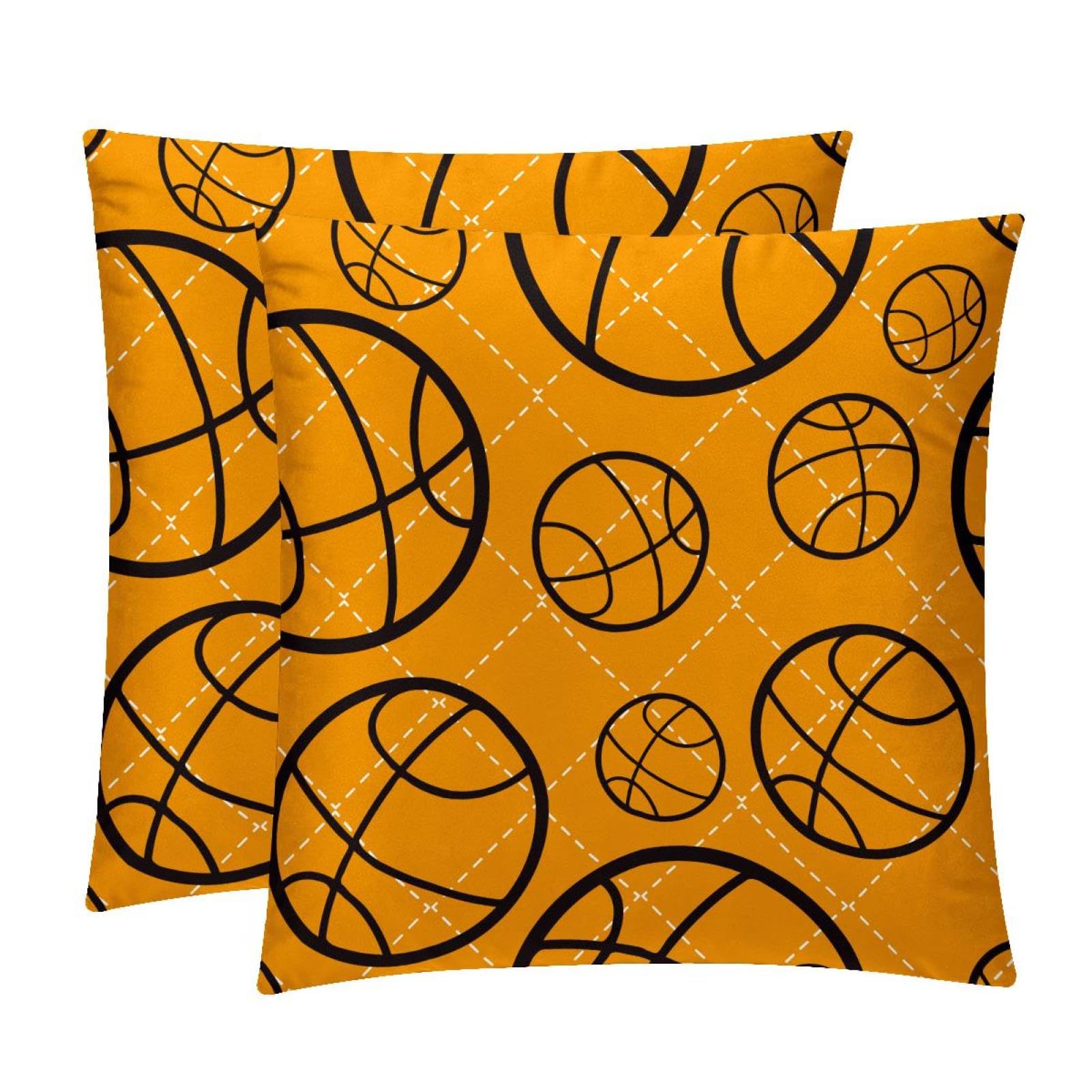 TDGKPZ Basketball Throw Pillow Covers 2 Pack Pillowcases Soft Cozy Pillow Cases For Couch Bed Sofa 40x40cm