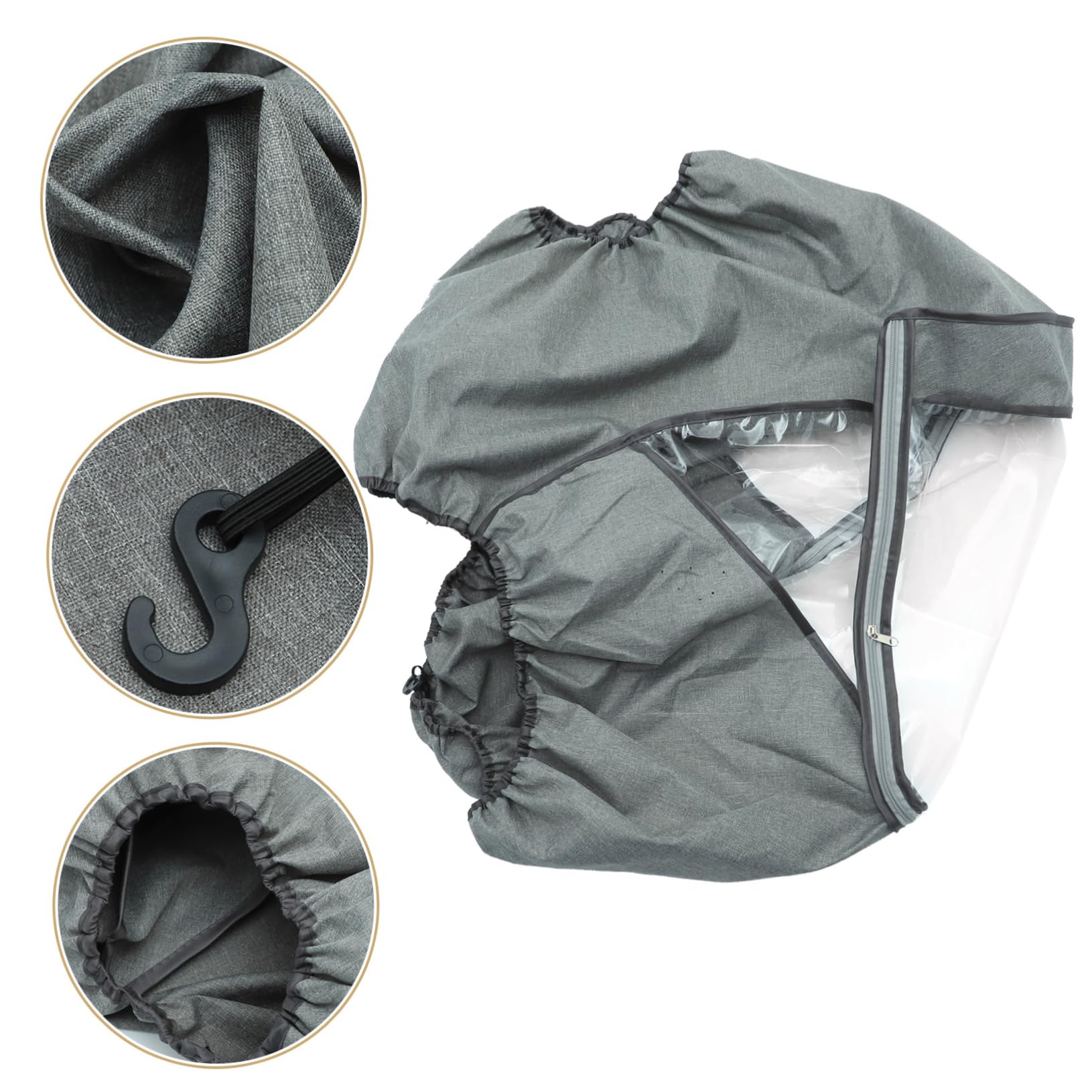 MOLUCKFU Stroller for Outside Rain Cover Windproof and Spittle Protection Easy (Grey)