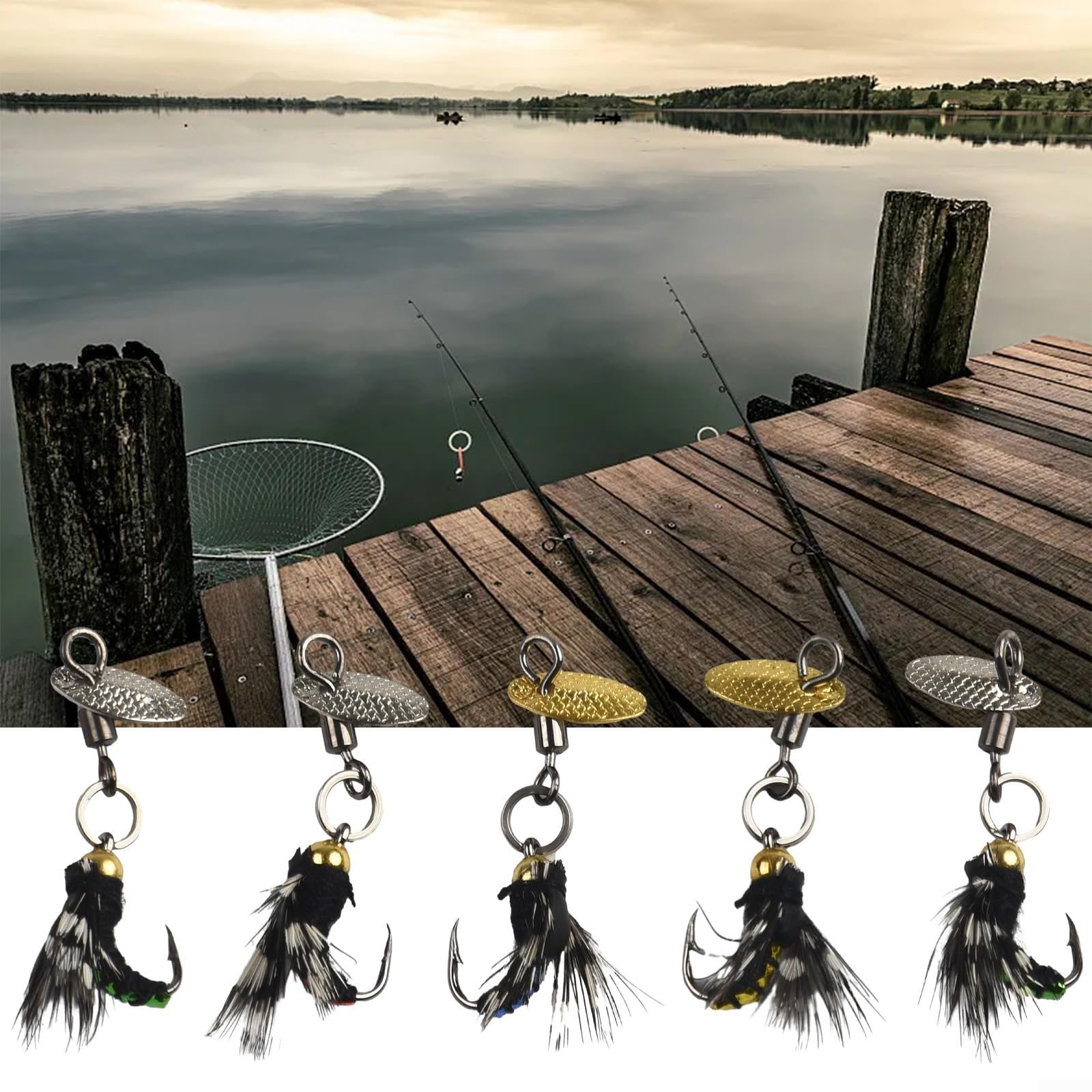 Kit de leurres de pêche à la mouche, kit de pêche à la mouche, leurres de pêche à la mouche, leurres de pêche à la mouche faits à la main pour bar, truite, saumon